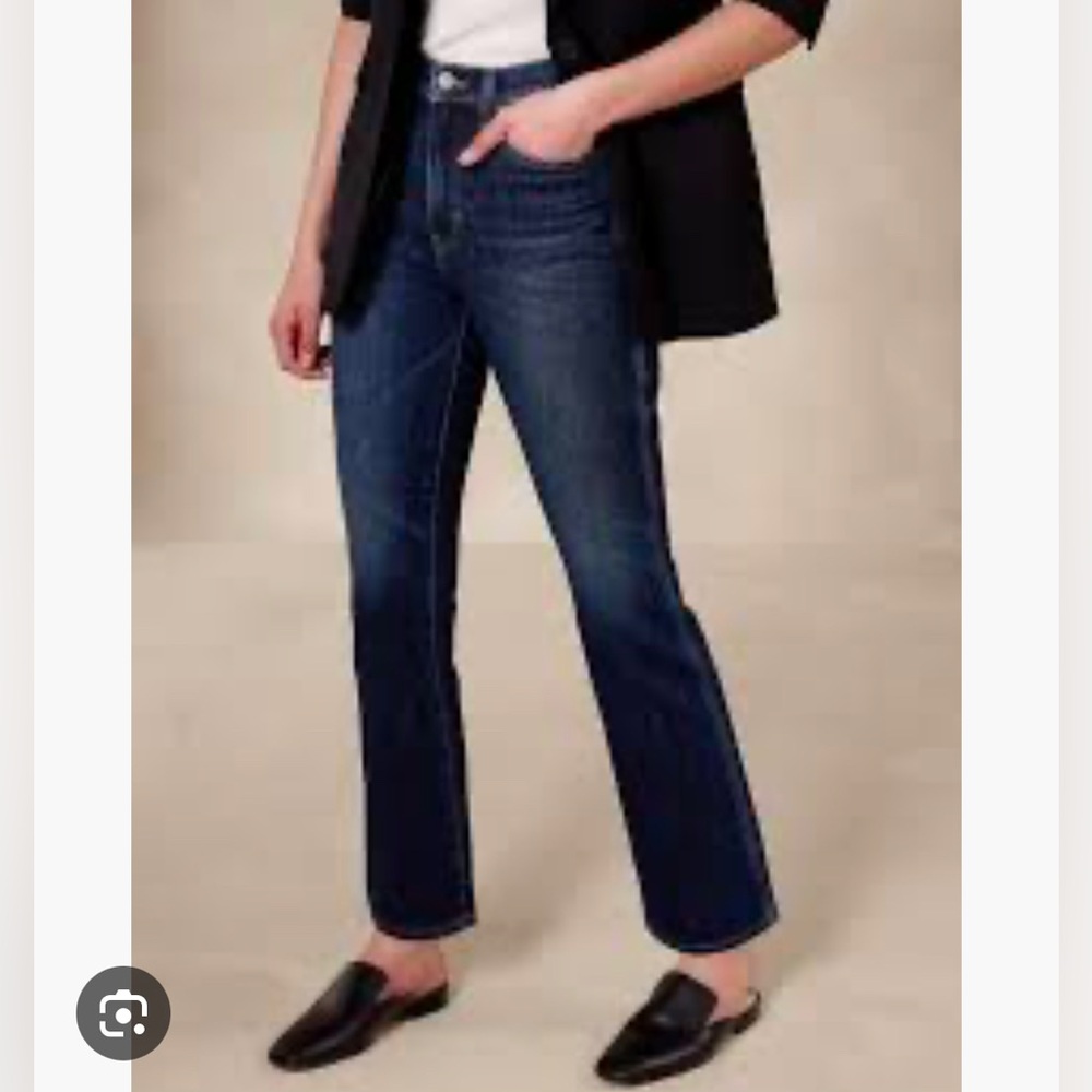 Banana Republic dark wash high rise crop boot jeans EUC